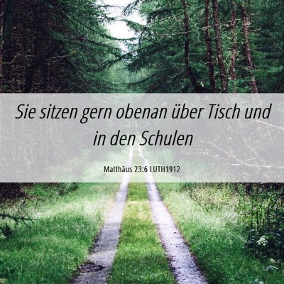 Picture 06 - Matthäus 23:6 LUTH1912 - Sie sitzen gern obenan über Tisch und in den - Bible Verse Picture