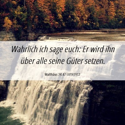 Picture 06 - Matthäus 24:47 LUTH1912 - Wahrlich ich sage euch: Er wird ihn über alle - Bible Verse Picture