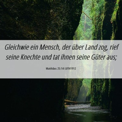 Picture 06 - Matthäus 25:14 LUTH1912 - Gleichwie ein Mensch, der über Land zog, rief - Bible Verse Picture