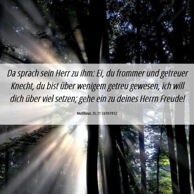 Picture 06 - Matthäus 25:21 LUTH1912 - Da sprach sein Herr zu ihm: Ei, du frommer und - Bible Verse Picture