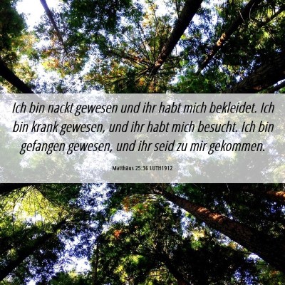 Picture 06 - Matthäus 25:36 LUTH1912 - Ich bin nackt gewesen und ihr habt mich - Bible Verse Picture