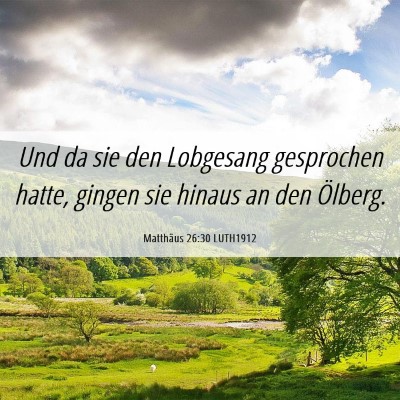 Picture 06 - Matthäus 26:30 LUTH1912 - Und da sie den Lobgesang gesprochen hatte, gingen - Bible Verse Picture