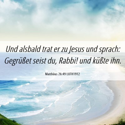 Picture 06 - Matthäus 26:49 LUTH1912 - Und alsbald trat er zu Jesus und sprach: - Bible Verse Picture