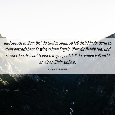 Picture 06 - Matthäus 4:6 LUTH1912 - und sprach zu ihm: Bist du Gottes Sohn, so laß - Bible Verse Picture