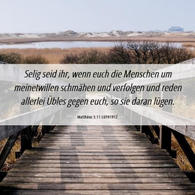 Picture 06 - Matthäus 5:11 LUTH1912 - Selig seid ihr, wenn euch die Menschen um - Bible Verse Picture