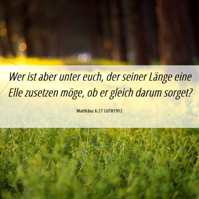 Picture 06 - Matthäus 6:27 LUTH1912 - Wer ist aber unter euch, der seiner Länge eine - Bible Verse Picture