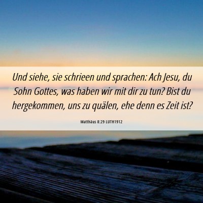 Picture 06 - Matthäus 8:29 LUTH1912 - Und siehe, sie schrieen und sprachen: Ach Jesu, - Bible Verse Picture