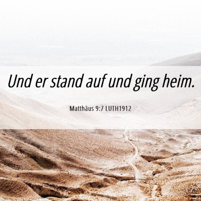 Picture 06 - Matthäus 9:7 LUTH1912 - Und er stand auf und ging - Bible Verse Picture