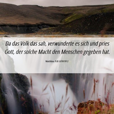 Picture 06 - Matthäus 9:8 LUTH1912 - Da das Volk das sah, verwunderte es sich und - Bible Verse Picture