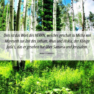 Picture 06 - Micha 1:1 LUTH1912 - Dies ist das Wort des HERRN, welches geschah zu - Bible Verse Picture