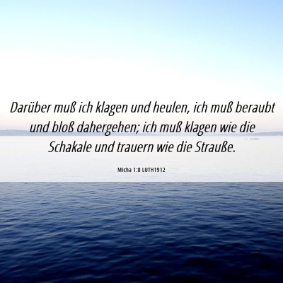 Picture 06 - Micha 1:8 LUTH1912 - Darüber muß ich klagen und heulen, ich muß - Bible Verse Picture