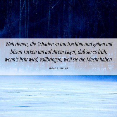 Picture 06 - Micha 2:1 LUTH1912 - Weh denen, die Schaden zu tun trachten und gehen - Bible Verse Picture