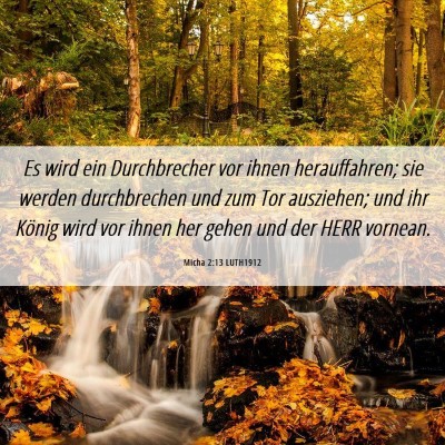 Picture 06 - Micha 2:13 LUTH1912 - Es wird ein Durchbrecher vor ihnen herauffahren; - Bible Verse Picture