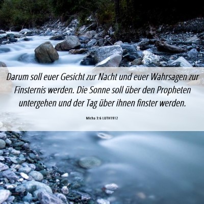 Picture 06 - Micha 3:6 LUTH1912 - Darum soll euer Gesicht zur Nacht und euer - Bible Verse Picture