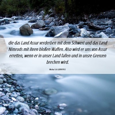 Picture 06 - Micha 5:6 LUTH1912 - die das Land Assur verderben mit dem Schwert und - Bible Verse Picture