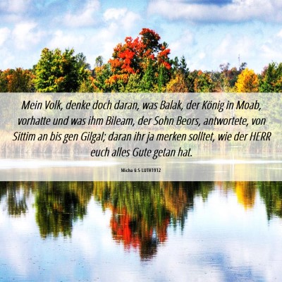 Picture 06 - Micha 6:5 LUTH1912 - Mein Volk, denke doch daran, was Balak, der - Bible Verse Picture