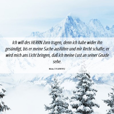 Picture 06 - Micha 7:9 LUTH1912 - Ich will des HERRN Zorn tragen, denn ich habe - Bible Verse Picture