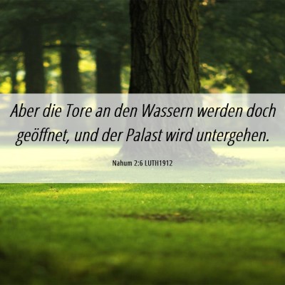 Picture 06 - Nahum 2:6 LUTH1912 - Aber die Tore an den Wassern werden doch - Bible Verse Picture