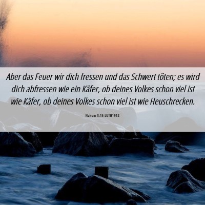 Picture 06 - Nahum 3:15 LUTH1912 - Aber das Feuer wir dich fressen und das Schwert - Bible Verse Picture