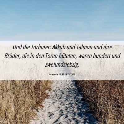 Picture 06 - Nehemia 11:19 LUTH1912 - Und die Torhüter: Akkub und Talmon und ihre - Bible Verse Picture