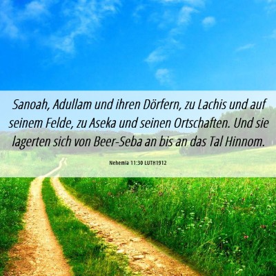 Picture 06 - Nehemia 11:30 LUTH1912 - Sanoah, Adullam und ihren Dörfern, zu Lachis und - Bible Verse Picture