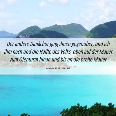 Picture 06 - Nehemia 12:38 LUTH1912 - Der andere Dankchor ging ihnen gegenüber, und - Bible Verse Picture