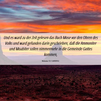 Picture 06 - Nehemia 13:1 LUTH1912 - Und es ward zu der Zeit gelesen das Buch Mose vor - Bible Verse Picture
