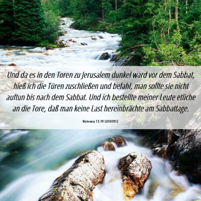 Picture 06 - Nehemia 13:19 LUTH1912 - Und da es in den Toren zu Jerusalem dunkel ward - Bible Verse Picture