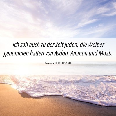 Picture 06 - Nehemia 13:23 LUTH1912 - Ich sah auch zu der Zeit Juden, die Weiber - Bible Verse Picture
