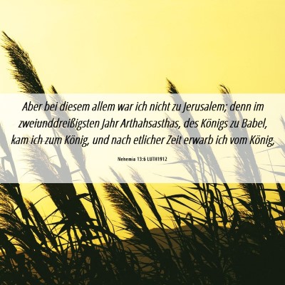 Picture 06 - Nehemia 13:6 LUTH1912 - Aber bei diesem allem war ich nicht zu Jerusalem; - Bible Verse Picture