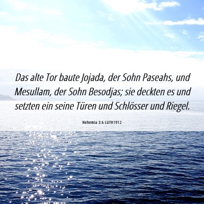 Picture 06 - Nehemia 3:6 LUTH1912 - Das alte Tor baute Jojada, der Sohn Paseahs, und - Bible Verse Picture