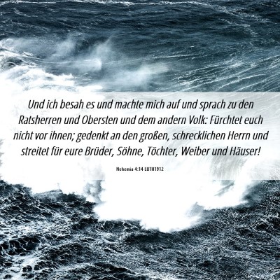 Picture 06 - Nehemia 4:14 LUTH1912 - Und ich besah es und machte mich auf und sprach - Bible Verse Picture