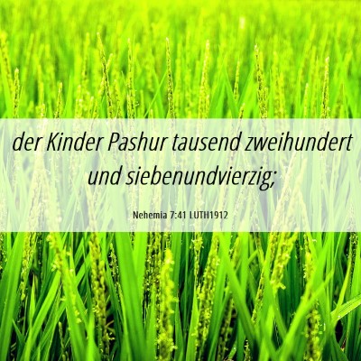 Picture 06 - Nehemia 7:41 LUTH1912 - der Kinder Pashur tausend zweihundert und - Bible Verse Picture