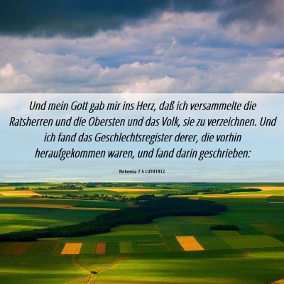 Picture 06 - Nehemia 7:5 LUTH1912 - Und mein Gott gab mir ins Herz, daß ich - Bible Verse Picture