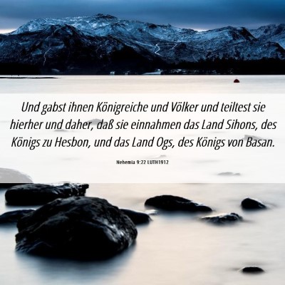 Picture 06 - Nehemia 9:22 LUTH1912 - Und gabst ihnen Königreiche und Völker und - Bible Verse Picture