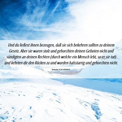 Picture 06 - Nehemia 9:29 LUTH1912 - Und du ließest ihnen bezeugen, daß sie sich - Bible Verse Picture