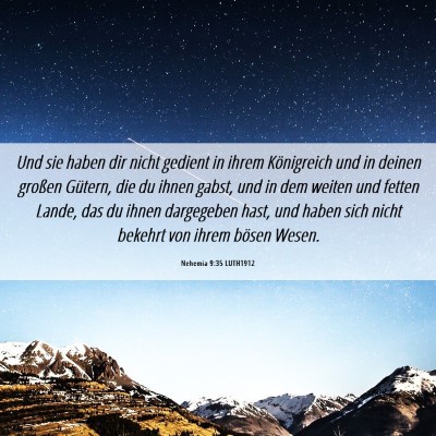 Picture 06 - Nehemia 9:35 LUTH1912 - Und sie haben dir nicht gedient in ihrem - Bible Verse Picture