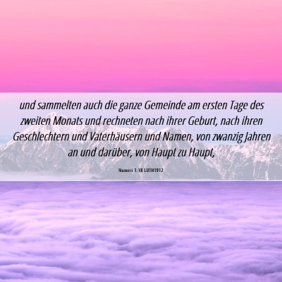 Picture 06 - Numeri 1:18 LUTH1912 - und sammelten auch die ganze Gemeinde am ersten - Bible Verse Picture