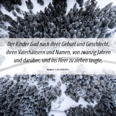 Picture 06 - Numeri 1:24 LUTH1912 - Der Kinder Gad nach ihrer Geburt und Geschlecht, - Bible Verse Picture