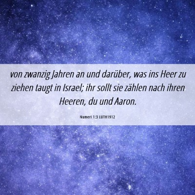 Picture 06 - Numeri 1:3 LUTH1912 - von zwanzig Jahren an und darüber, was ins Heer - Bible Verse Picture