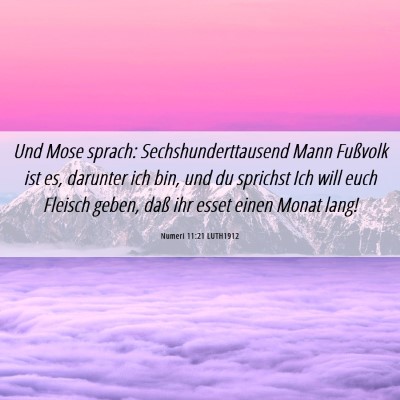 Picture 06 - Numeri 11:21 LUTH1912 - Und Mose sprach: Sechshunderttausend Mann - Bible Verse Picture