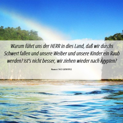 Picture 06 - Numeri 14:3 LUTH1912 - Warum führt uns der HERR in dies Land, daß wir - Bible Verse Picture
