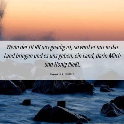 Picture 06 - Numeri 14:8 LUTH1912 - Wenn der HERR uns gnädig ist, so wird er uns in - Bible Verse Picture