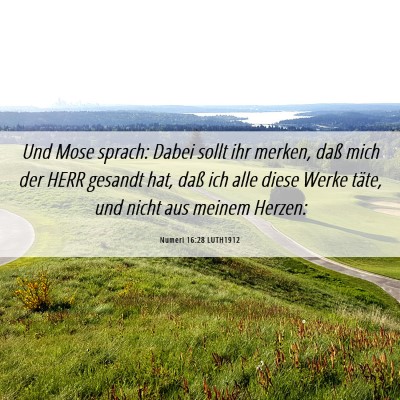 Picture 06 - Numeri 16:28 LUTH1912 - Und Mose sprach: Dabei sollt ihr merken, daß - Bible Verse Picture