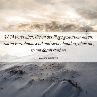 Picture 06 - Numeri 16:49 LUTH1912 - 17:14 Derer aber, die an der Plage gestorben - Bible Verse Picture