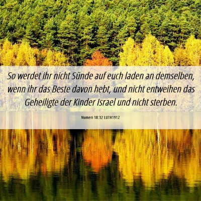 Picture 06 - Numeri 18:32 LUTH1912 - So werdet ihr nicht Sünde auf euch laden an - Bible Verse Picture