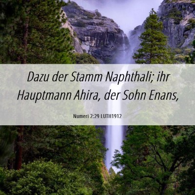 Picture 06 - Numeri 2:29 LUTH1912 - Dazu der Stamm Naphthali; ihr Hauptmann Ahira, - Bible Verse Picture