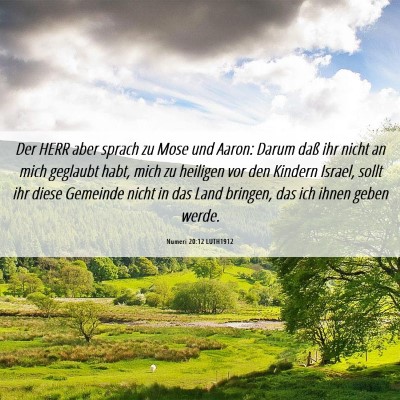 Picture 06 - Numeri 20:12 LUTH1912 - Der HERR aber sprach zu Mose und Aaron: Darum - Bible Verse Picture