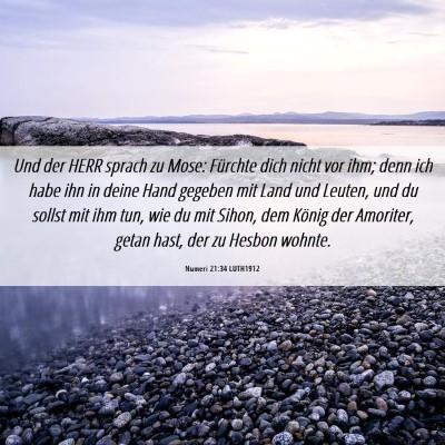 Picture 06 - Numeri 21:34 LUTH1912 - Und der HERR sprach zu Mose: Fürchte dich nicht - Bible Verse Picture