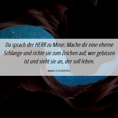 Picture 06 - Numeri 21:8 LUTH1912 - Da sprach der HERR zu Mose: Mache dir eine eherne - Bible Verse Picture